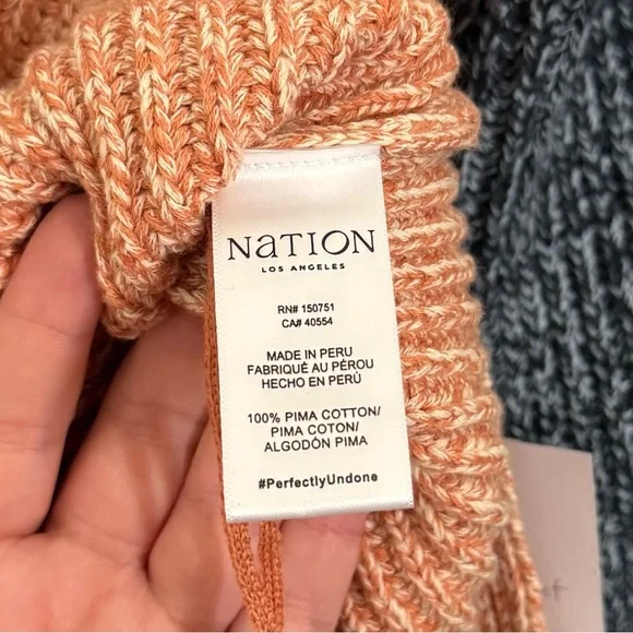 Nation LTD Sadie Colorblock Pheasant Marled Cotton Cardigan Sweater Small NEW - Picture 7 of 8